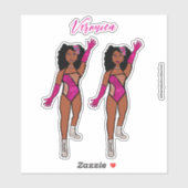 Voeg een naam toe Dancer Sticker Fuchsia & Diamond (Vel)
