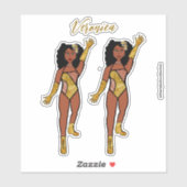 Voeg een naam toe Dancer Sticker Gold & Diamonds A (Vel)