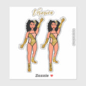 Voeg een naam toe Dancer Sticker Gold & Diamonds B (Vel)