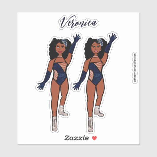 Voeg een naam toe Dancer Sticker Indigo & Diamonds (Vel)