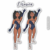 Voeg een naam toe Dancer Sticker Indigo & Diamonds (Voorkant)