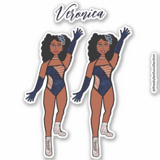 Voeg een naam toe Dancer Sticker Indigo & Diamonds (Voorkant)
