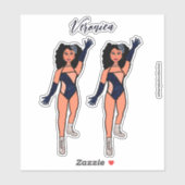 Voeg een naam toe Dancer Sticker Indigo & Diamonds (Vel)