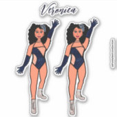 Voeg een naam toe Dancer Sticker Indigo & Diamonds (Voorkant)