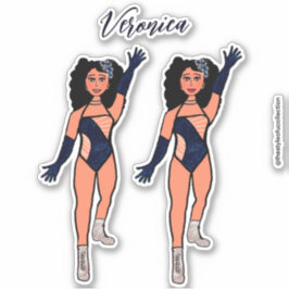 Voeg een naam toe Dancer Sticker Indigo & Diamonds