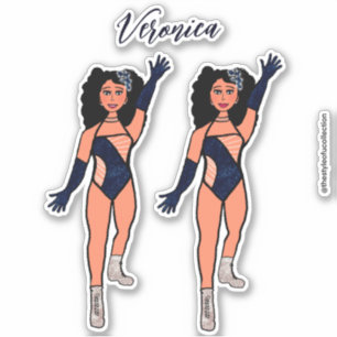 Voeg een naam toe Dancer Sticker Indigo & Diamonds