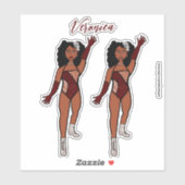 Voeg een naam toe Dancer Sticker Merlot & Diamonds (Vel)