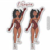 Voeg een naam toe Dancer Sticker Merlot & Diamonds (Voorkant)