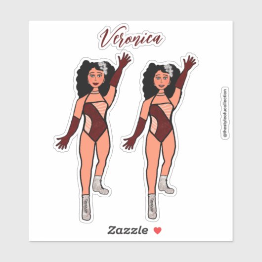 Voeg een naam toe Dancer Sticker Merlot & Diamonds (Vel)