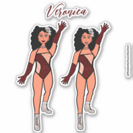 Voeg een naam toe Dancer Sticker Merlot & Diamonds