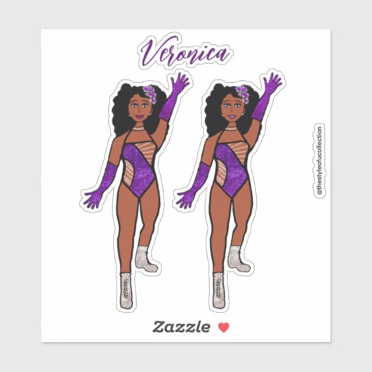 Voeg een naam toe Dancer Sticker Paarse & Diamonds (Vel)