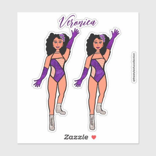 Voeg een naam toe Dancer Sticker Paarse & Diamonds (Vel)
