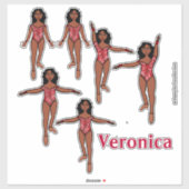 Voeg een naam toe Dancer Sticker Red Animal A (Vel)