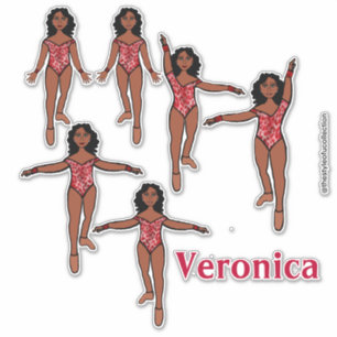 Voeg een naam toe Dancer Sticker Red Animal A