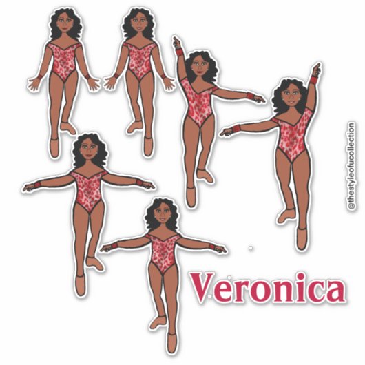 Voeg een naam toe Dancer Sticker Red Animal A (Voorkant)