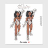 Voeg een naam toe Dancer Sticker Silver & Diamonds (Vel)