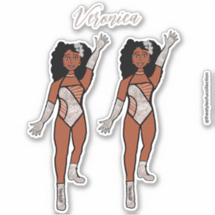 Voeg een naam toe Dancer Sticker Silver & Diamonds