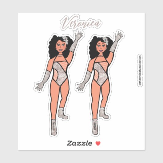 Voeg een naam toe Dancer Sticker Silver & Diamonds (Vel)