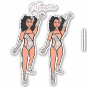 Voeg een naam toe Dancer Sticker Silver & Diamonds (Voorkant)