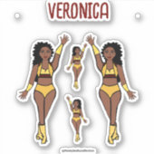 Voeg een naam toe Dancer Stickers Gold / Cherry (Voorkant)