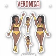 Voeg een naam toe Dancer Stickers Gold / Cherry