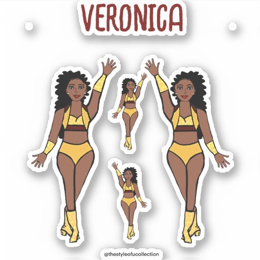 Voeg een naam toe Dancer Stickers Gold / Cherry (Voorkant)