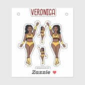 Voeg een naam toe Dancer Stickers Gold / Cherry (Vel)