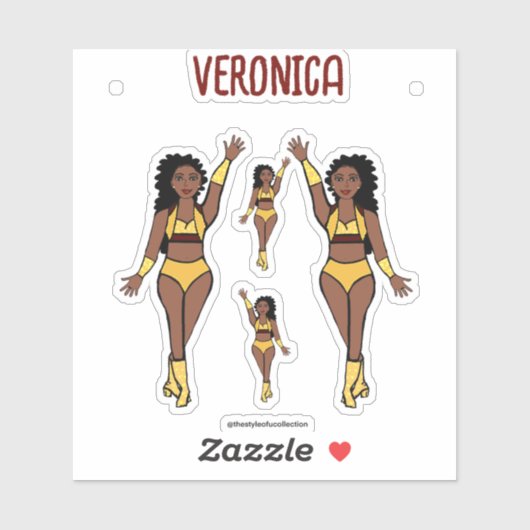 Voeg een naam toe Dancer Stickers Gold / Cherry (Vel)