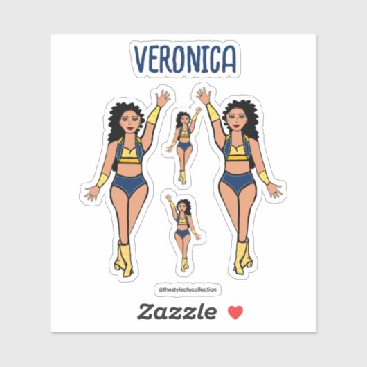 Voeg een naam toe Dancer Stickers Navy / Gold (Vel)