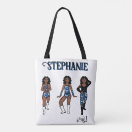 Voeg een naam toe Danser Blauw Camo #1 Tote Bag