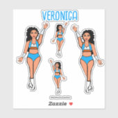 Voeg een naam toe Danser Stickers Lichtblauw / Ora (Vel)