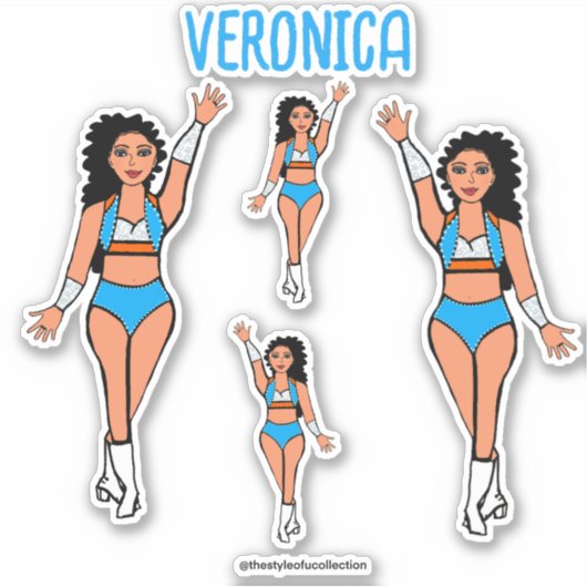 Voeg een naam toe Danser Stickers Lichtblauw / Ora (Voorkant)