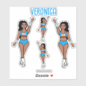 Voeg een naam toe Danser Stickers Lichtblauw / Ora (Vel)