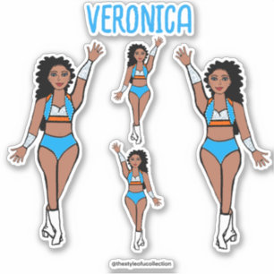 Voeg een naam toe Danser Stickers Lichtblauw / Ora