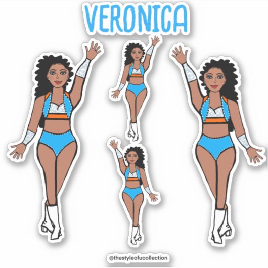 Voeg een naam toe Danser Stickers Lichtblauw / Ora (Voorkant)