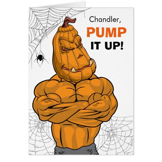 Voeg een naam toe Halloween Muscled Jack O' Lanter (Voorkant)
