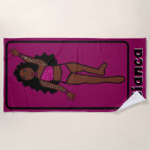 Voeg een naam toe Majorette/Dancer Beach Towel (Fu Strandlaken (Voorkant)