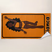 Voeg een naam toe Majorette/Danser Strandhanddoek  Strandlaken (Voorkant)