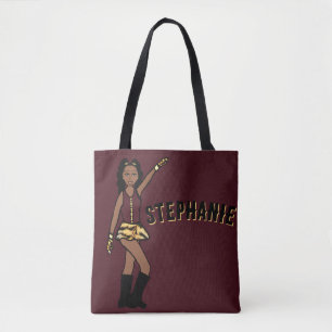 Voeg een naam toe Maroon Tiger Style #3 Tote Bag