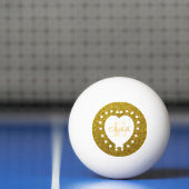 Voeg een naam toe met de naam Monogram Gold Glitte Pingpongbal (Net)