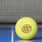 Voeg een naam toe: Monogram Gold Black Oval Pingpongbal (Net)