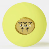 Voeg een naam toe: Monogram Gold Black Oval Pingpongbal (Voorkant)