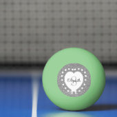 Voeg een naam toe: Monogram zilver Glitter White H Pingpongbal (Net)