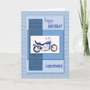 Voeg een naam toe, motorfietsverjaardag kaart