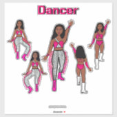 Voeg een naam toe Pink Silver Dancer #1 Sticker (Vel)