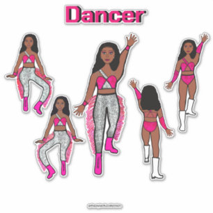 Voeg een naam toe Pink Silver Dancer #1 Sticker