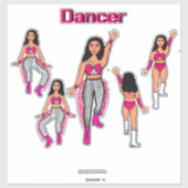 Voeg een naam toe Pink Silver Dancer #2 Sticker (Vel)