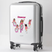 Voeg een naam toe Pink Silver Dancer #2 Sticker (Koffer)