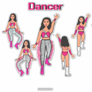 Voeg een naam toe Pink Silver Dancer #2 Sticker