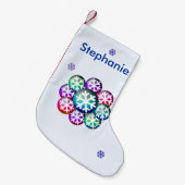 Voeg een naam toe Snowflake kerststaart Kleine Kerstsok (Voorkant (Hangend))